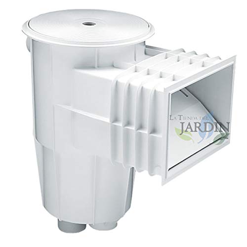 Suinga Skimmer de 15 litros, Boca Standard y Tapa Circular. Color Blanco. Incluye cesto recogehojas