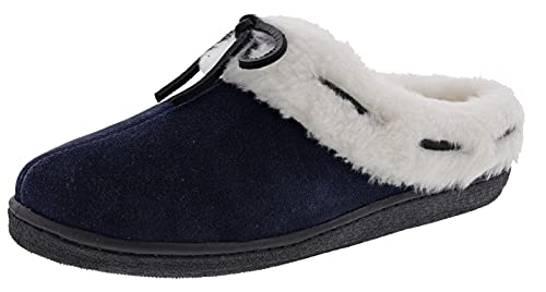 Clarks Women's Sydney Indoor Outdoor Faux Fur Slippers (8 M US, Navy Cow Suede)