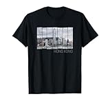 Hong Kong Islande Souvenir vintage panorama rétro Skyline T-Shirt...