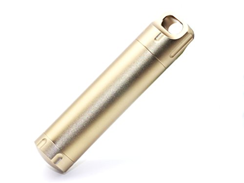 Outdoor Waterproof Capsule Pill Holder EDC Container Large Capacity 141mm Aluminum Dry Storage Box Emergency Essential Storage for Hunting, Camping, Mountaineering, Outdoor Activities (Gold, Large)