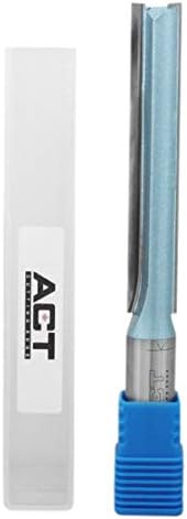 Accusize Industrial Tools Double Flute Extra Long Straight Carbide Tipped Router Bit, 1/2'' Diameter, 3'' Depth, 1/2'' Shank, 4.7'' Oal, 0021-0828
