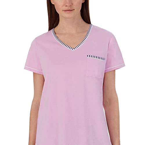 Carole Hochman Women's 4 Piece Pajama Set - Tank Top, Short Sleeve Top, Short, And Capri Pant (Large, Purple-Floral) #TOP7