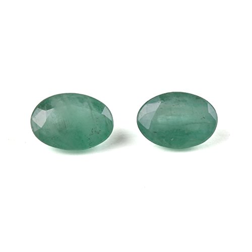 Émeraude verte ovale 0.80 Carat de qualité supérieure lot de 2 pierres facettées pour joaillerie