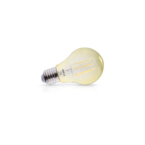 MIIDEX LIGHTING Ampoule filament A60 - E27 2500K Blanc chaud - 8W - Finition golden - Gradable - Éclairage, ampoule et luminaire