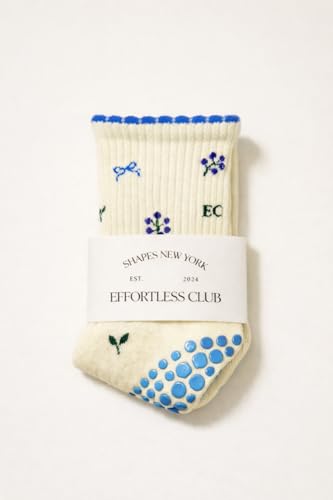 Image of Shapes Studio Half Calf Grip Socks, Cute Fruit Pilates Socks, Ruffle Socks, Non-Slip for Barre Yoga