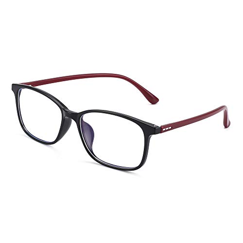 Blaues Licht Blockiert Computer-Gläser Anti Blau Strahl Rechteckig Brillen Reduzieren Auge Belastung für Damen Herren Schwarz Rot