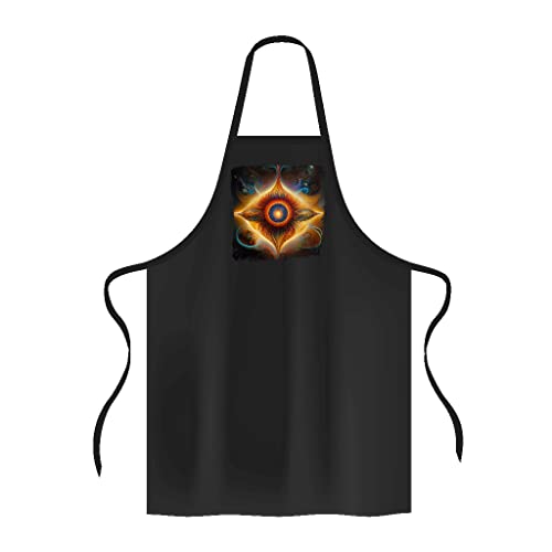 Geometric Pattern Apron - Floral Cooking Apron - Mandala Apron For Men For Women - Black #TOP23