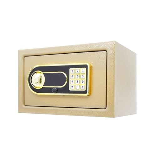 Safes Home Safe Box Electronic Small Safes with Keypad and Spare Keys for Documents Money Jewelry Valuables Cash Box(Gold)