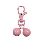 JANEMO Bell for Dog Collar, Mini Brass Dog Collar Bell, Use for Wearing it on Dogs and Cats,Pink