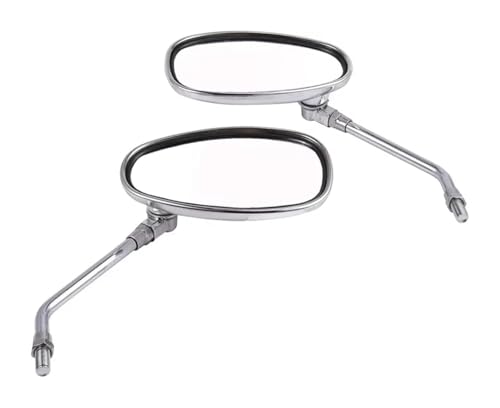 Rétroviseurs moto 10mm chromés pour motocross, scooter et vélo