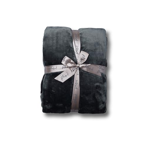 Neyam All Season Soft Blanket for Bed Sofa & Couch Lightweight Double-Sided Design with a Velvet Feel 200 x 150 cm Grey