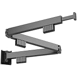 DOITOOL Klappbarer Metall Wäscheständer und Hoher Tragfähigkeit Schwarz mit Multi Loch Design aus Aluminiumlegierung für Balkon und Outdoor Aufbewahrung