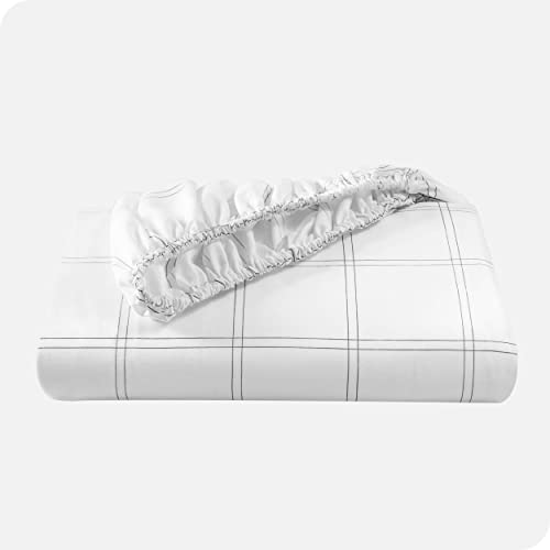 Fitted Bottom Sheet Twin Xl Size - Premium 1800 Microfiber - Ultra-Soft Hotel Luxury - Deep Pocket - Durable And Long Lasting - Twin Extra Long Fitted Sheet (Twin Xl, Modern Plaid - White/Grey) #TOP3