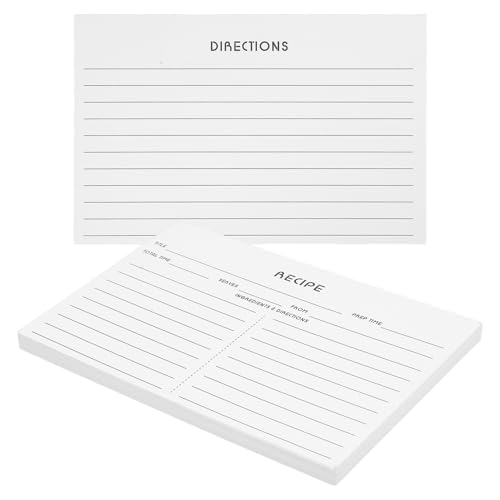 POPETPOP 50 Fogli di Ricette per Matrimoni in Carta Resistente Fronte-retro, Schede Ricetta Vuote per Uso Quotidiano e Casa, Accessori Cucina per Annotare Ingredienti e Metodi di Cottura