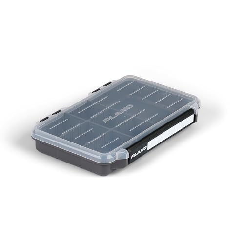 Image of Plano StowAway 3600 50 /50 Split Stow Tackle Box with Corrosion-Preventive Rustricor, Single Latch Design, Transparent DuraView Lid, Stackable Storage for Fishing Bait, Lures and Gear
