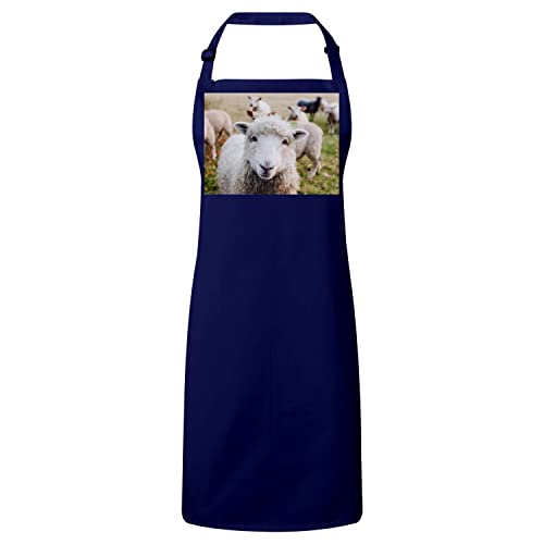 Tablier cuisine navy troupeau de mouton anti-taches pour passionnés de nature