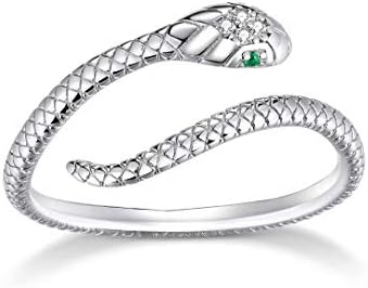 Presentski Snake Ring Adjustable Rings for Women Sterling Silver 925 Ring Draco Malfoy Ring Snake Gifts Men Women Gothic Vintage Party Jewelry for Women Men Girls