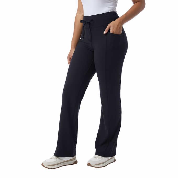 32 Degrees Wide Leg Pants Woman - Ribbed Semi-Flare Pant - Yoga Pants for Women (Black, XL), X-Large2