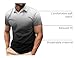 Big and Tall Shirts for Men Graphic tee Mens Polo Shirts Short Sleeve Gradient Color Gym Workout Golf T-Shirt Casual Fashion V Neck Button Down Tops 2025 Men's Graphic t-Shirt Gray 4X