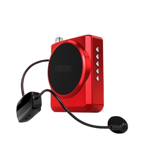 Altavoz reproductor portátil con micrófono inalámbrico y tweeter rojo