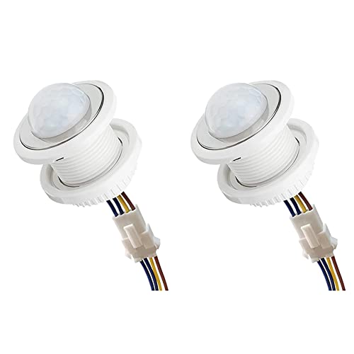 ISTOVO 3X Mini Interruptor de Luz con Sensor de Movimiento 110-220V Sensor PIR Detección Inteligente Retardo de Tiempo Detector de Inducción Infrarrojo Ajustable