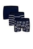 JOHN FRANK Men's Dark Blue Boxers 3 Pack Navy in Size Large