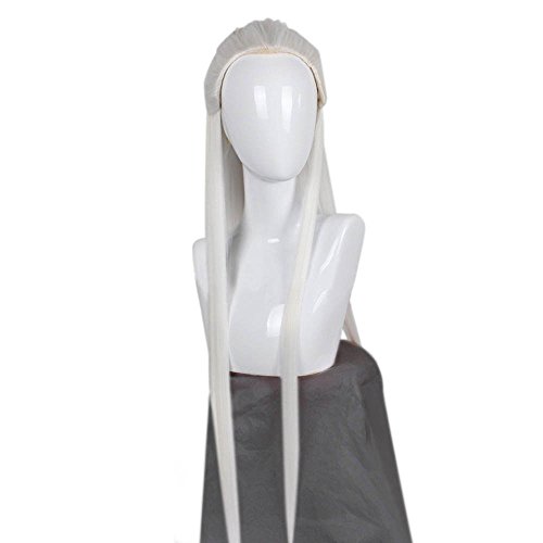 Chinese Ancient Hanfu Wig Knight Swordmen Confucius Pai Mei Kung Fu Master Costume Accessory Halloween Extra Long Hairpiece Hair (23-White) - Image 4