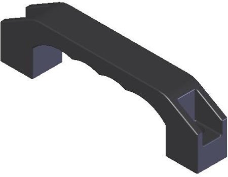 Rohde DUH-70 Reinforced Nylon Rectangular Pull Handle 2 9/32 x 8 37/64 Long, 7/16 C'Bore