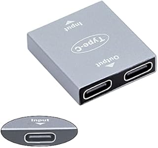 RIIEYOCA USB C Splitter,2 in 1 Dual USB Type C Splitter Adapter, Support Two Devices to Charge at the Same Time(Gray)