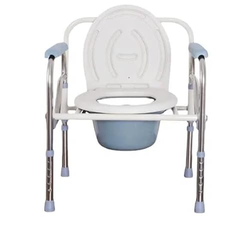 Tragbarer elektrischer Rollstuhl-Toilettenstuhl mit Eimer, höhenverstellbar, zusammenklappbar, für Patienten, ältere Menschen Cover