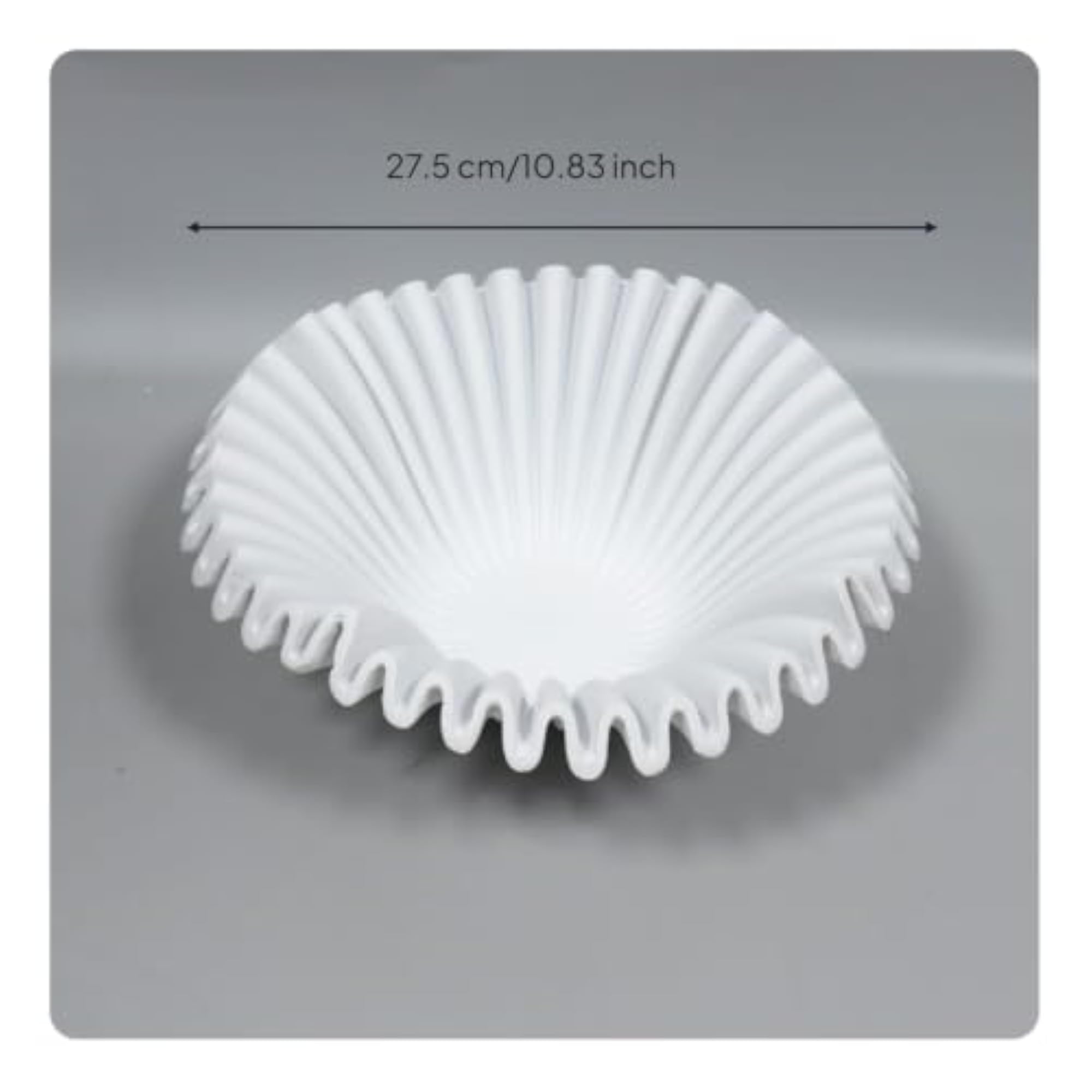 Sculptural Resin Tray with Wave-Ribbed Exterior, Elegant Decor