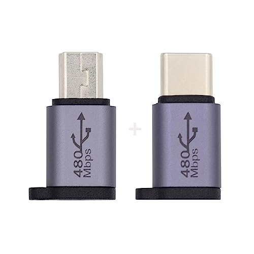xiwai Mini USB Type-C USB-C �I�X-�}�C�N��USB2.0���X�d���f�[�^�A�_�v�^�[ 480Mbps �`�F�[���z�[���t�� 2��/���b�g