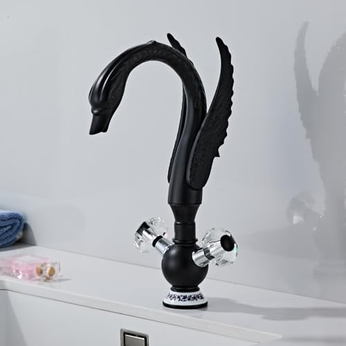 Robinet de lavabo de salle de bains en laiton antique noir au style retro retro chic