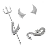 vw teufel aufkleber bedeutung Lange Haltbarkeit Jevina 3D Chrom Silber Auto Aufkleber Teufel Devil Emblem, (019953)