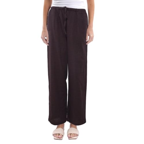 Pantalon décontracté en gaze de coton pour femme avec poches respirant
