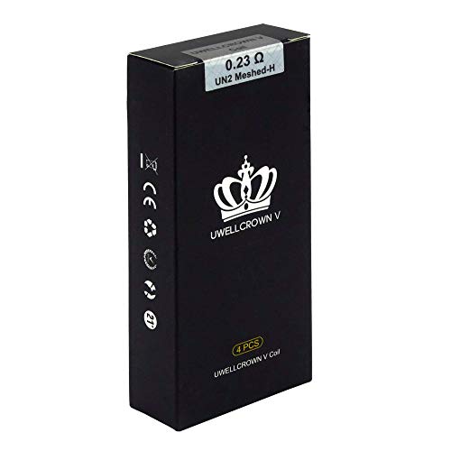 Uwell UN2 Mesh Coils (0,23 Ohm), Crown 5 DL Verdampferköpfe für e-Zigarette, Kompakt, 4 Stück – Bild 3
