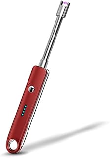 Candle Lighter Rechargeable Arc Lighter Electric Lighters, Flameless Fire Lighter, USB Windproof Flexible Long Lighter for Tea Lights Home Kitchen Gas Stove BBQ Camping Activities (Red)