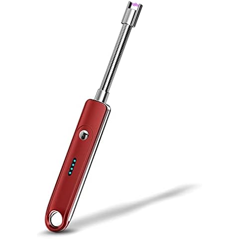 Candle Lighter Rechargeable Arc Lighter Electric Lighters, Flameless Fire Lighter, USB Windproof Flexible Long Lighter for Tea Lights Home Kitchen Gas Stove BBQ Camping Activities (Red) Cover