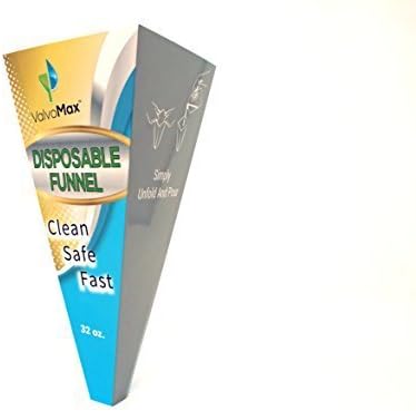 ValvoMax Disposable Funnel - Clean, Safe, Fast! - 32 oz - Pack of 12
