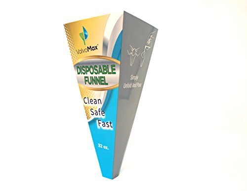 ValvoMax Disposable Funnel - Clean, Safe, Fast! - 32 oz - Pack of 12