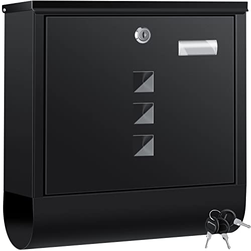 KESSER® Briefkasten Edelstahl mit Zeitungsfach Namensschild, Sichtfenster,...