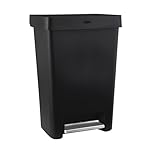 Rubbermaid 13 Gallon Step-On Kitchen Trash Can with Lid, Garbage Can, Black Trash Container