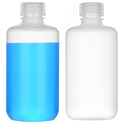 With Caps, Wide Mouth Reagent Bottle With Lids Leak Proof Containers Water Sample Bottles For Laboratories, Travel(2pcs)
