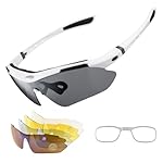 5 lentes intercambiáveis: 1 par de lentes polarizadas e 4 pares de lentes originais intercambiáveis oferecem mais opções de uso de acordo com diferentes atividades, as lentes polarizadas cinza podem ser usadas para pedalar, dirigir, golfe em um dia d...