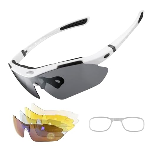 Óculos de sol esportivos polarizados RockBros com proteção UV para ciclismo ao ar livre, Branco, regular