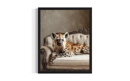 Hyena on Sofa Wall Art Print Poster, Animal Nautre Wildlife