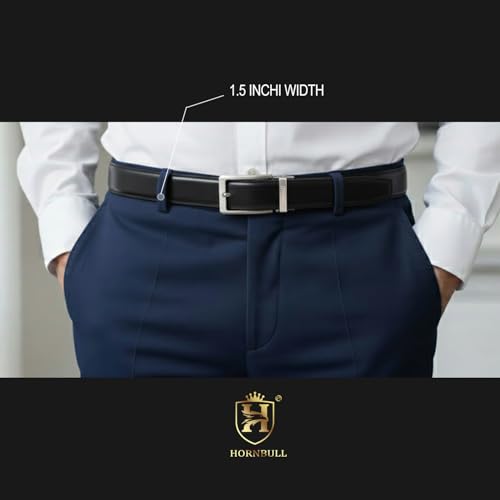 Image of HORNBULL Smith Leather Belt for Men | Mens Belt Autolock | Formal and Casual Leather Belt for Men