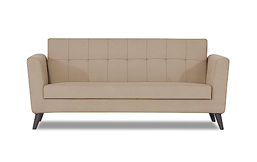 Image of Adorn India Dannis 3 Seater Sofa (Beige) (3 Year Warranty)