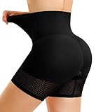 Nebility Butt Lifting Shapewear Control Panties with Butt Pads - Padded Underwear for Women Booty Lifter Shorts Hip Enhancer(Black,M)