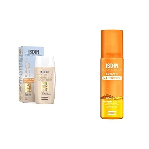 Fotoprotector ISDIN Fusion Water Color Light SPF 50, Protector Solar Facial + HydroOil SPF 30 - Protector solar corporal